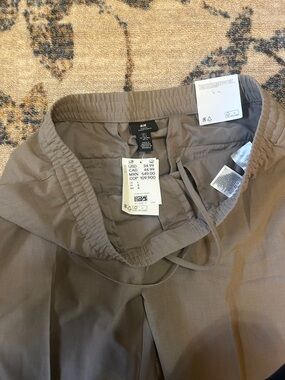 H&M Drawstring Pants in Taupe Gray